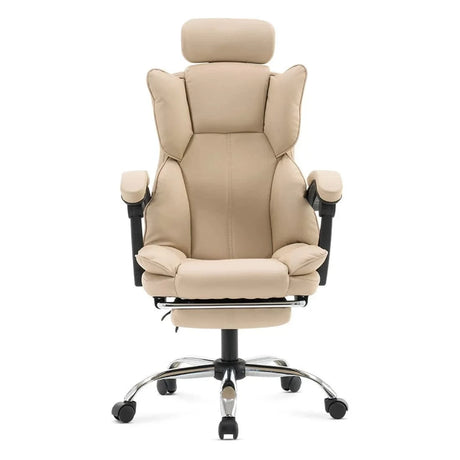 Scaun birou relaxare piele rabatabil cadru otel OFF4151 Oak