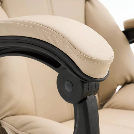 Scaun birou relaxare piele rabatabil cadru otel OFF4151 Oak