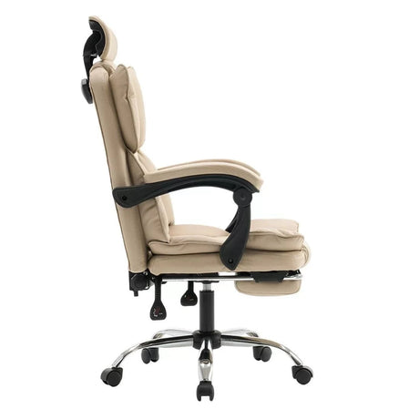 Scaun birou relaxare piele rabatabil cadru otel OFF4151 Oak
