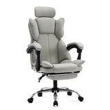 Scaun birou relaxare piele rabatabil cadru otel OFF4151 Oak GRI DESCHIS