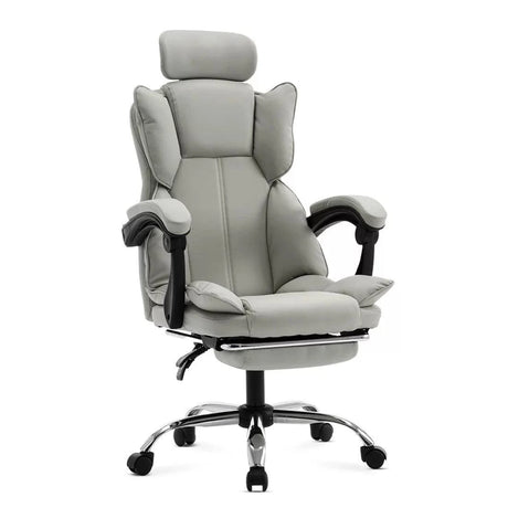 Scaun birou relaxare piele rabatabil cadru otel OFF4151 Oak GRI DESCHIS