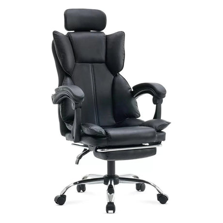 Scaun birou relaxare piele rabatabil cadru otel OFF4151 Oak NEGRU
