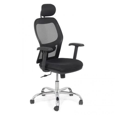 Scaun birou stofa sezut buretat spatar plasa brate 2D OFF989 Aero Organix NEGRU