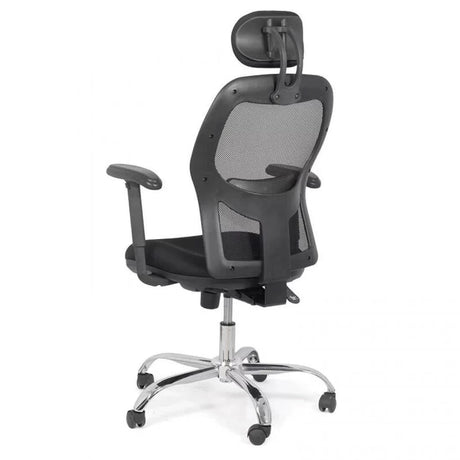 Scaun birou stofa sezut buretat spatar plasa brate 2D OFF989 Aero Organix NEGRU
