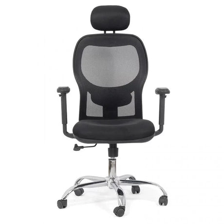 Scaun birou stofa sezut buretat spatar plasa brate 2D OFF989 Aero Organix NEGRU