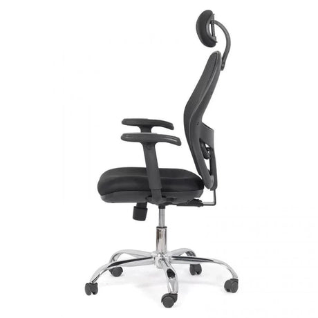 Scaun birou stofa sezut buretat spatar plasa brate 2D OFF989 Aero Organix NEGRU