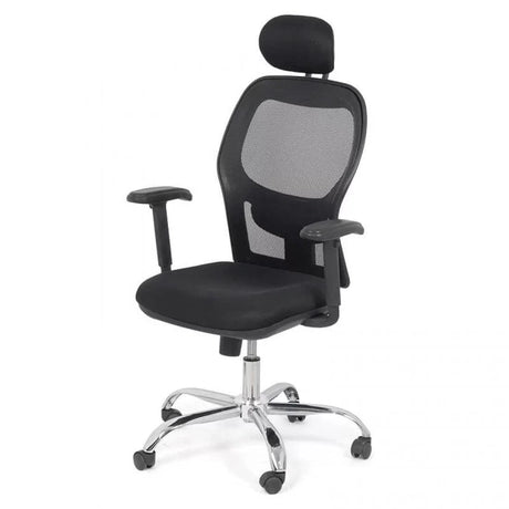 Scaun birou stofa sezut buretat spatar plasa brate 2D OFF989 Aero Organix NEGRU