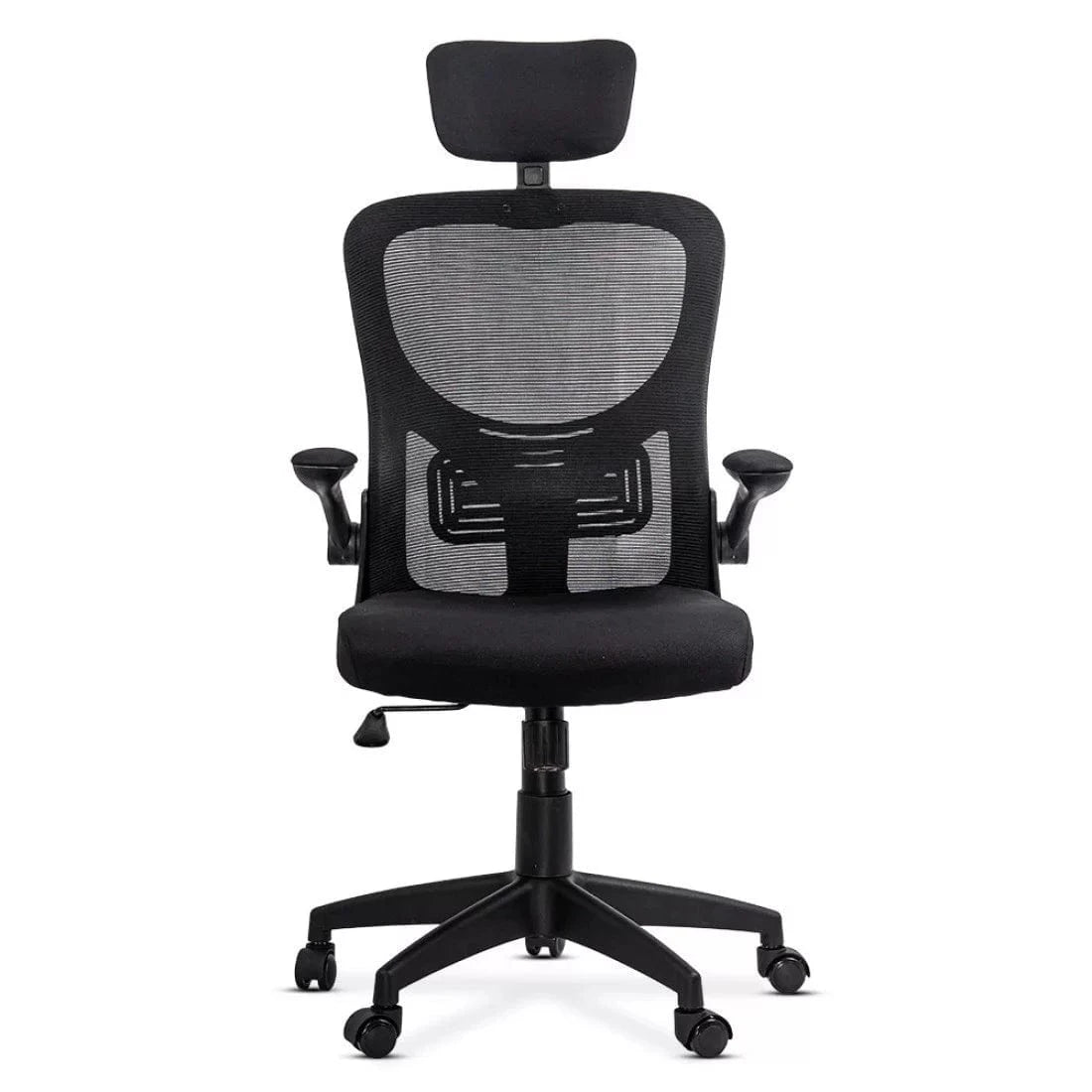 Scaun birou stofa sezut buretat spatar plasa brate rabatabile OFF635 Aero Biz NEGRU