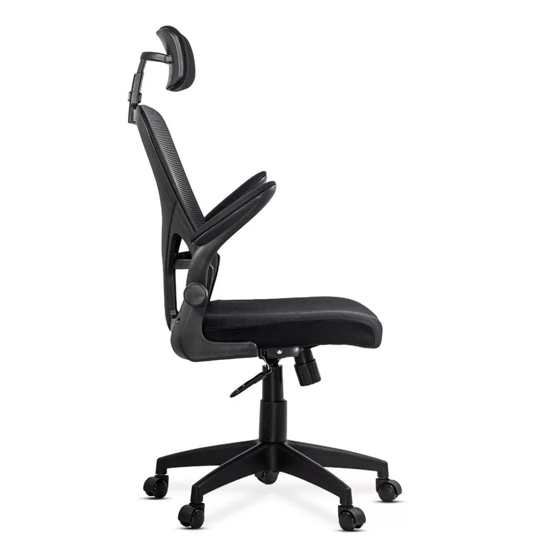 Scaun birou stofa sezut buretat spatar plasa brate rabatabile OFF635 Aero Biz NEGRU