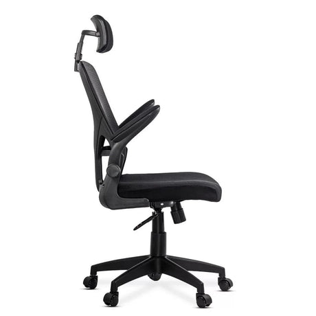 Scaun birou stofa sezut buretat spatar plasa brate rabatabile OFF635 Aero Biz NEGRU