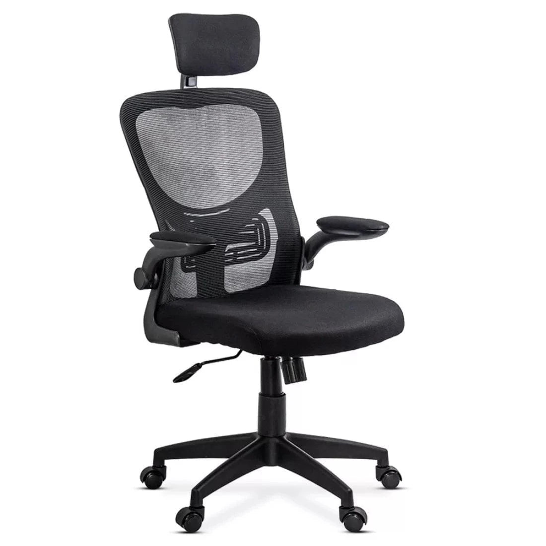 Scaun birou stofa sezut buretat spatar plasa brate rabatabile OFF635 Aero Biz NEGRU