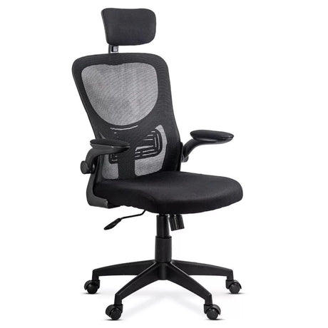 Scaun birou stofa sezut buretat spatar plasa brate rabatabile OFF635 Aero Biz NEGRU