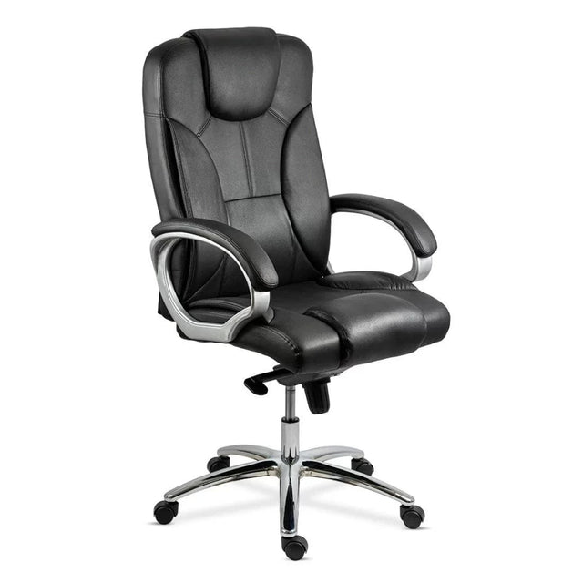 Scaun executiv piele naturala mecanism balans multiblock OFF5860 Genuine NEGRU
