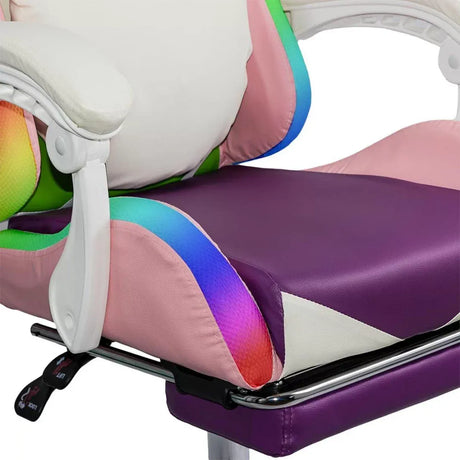Scaun gaming multicolor piele rabatabil led RGB OFF298 Anime