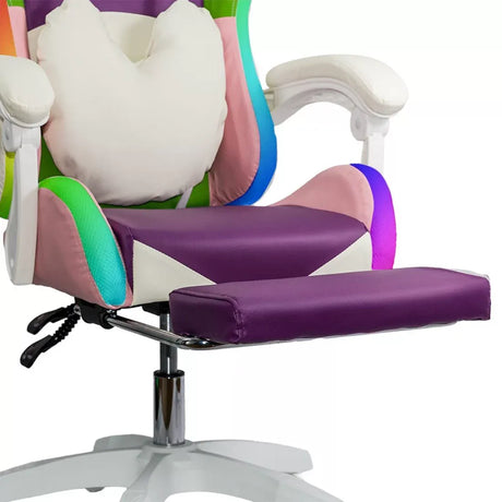 Scaun gaming multicolor piele rabatabil led RGB OFF298 Anime