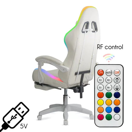 Scaun gaming multicolor piele rabatabil led RGB OFF298 Anime