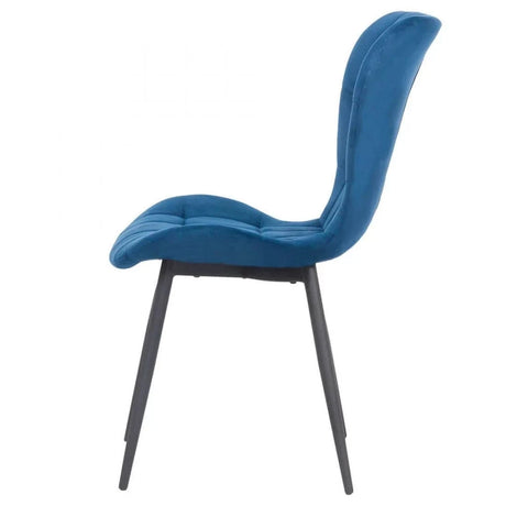 Scaun bucatarie stofa albastru cadru antracit BUC247 Chateau Azul