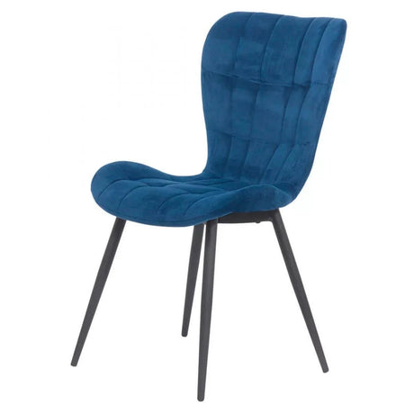Scaun bucatarie stofa albastru cadru antracit BUC247 Chateau Azul