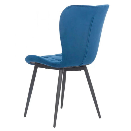 Scaun bucatarie stofa albastru cadru antracit BUC247 Chateau Azul