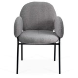 Scaun dining stofa buretat cadru metalic negru BUC281 City