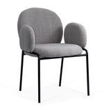 Scaun dining stofa buretat cadru metalic negru BUC281 City GRI INCHIS