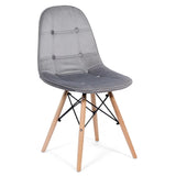 Scaun living catifea buretat cadru lemn fag BUC232V Mellow GRI DESCHIS
