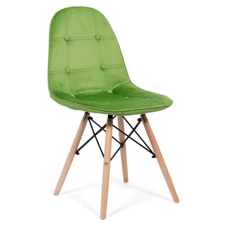 Scaun living catifea buretat cadru lemn fag BUC232V Mellow VERDE DESCHIS