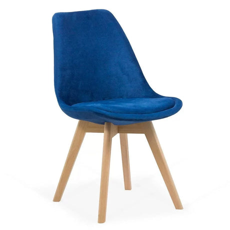 Scaun living catifea buretat cadru lemn fag BUC242V Iceland ALBASTRU