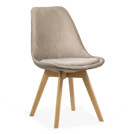 Scaun living catifea buretat cadru lemn fag BUC242V Iceland BEJ