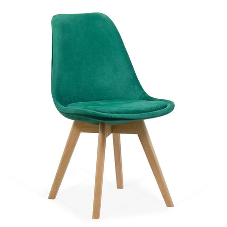 Scaun living catifea buretat cadru lemn fag BUC242V Iceland VERDE INCHIS