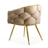 Scaun living catifea buretat cadru metalic auriu BUC251 Eli