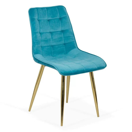 Scaun living catifea buretat cadru metalic auriu BUC252 Gold BLEU