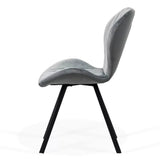 Scaun living catifea buretat cadru metalic negru BUC248 Roi
