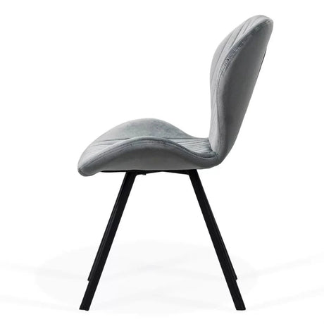 Scaun living catifea buretat cadru metalic negru BUC248 Roi