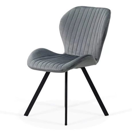 Scaun living catifea buretat cadru metalic negru BUC248 Roi