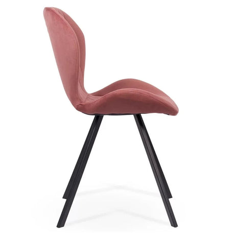 Scaun living catifea buretat cadru metalic negru BUC248 Roi