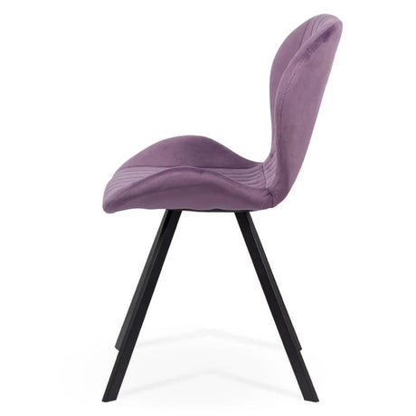 Scaun living catifea buretat cadru metalic negru BUC248 Roi