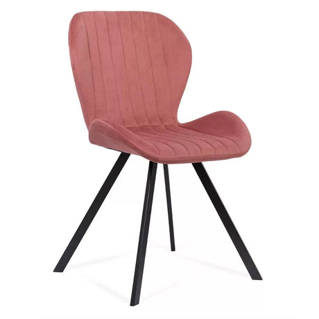 Scaun living catifea buretat cadru metalic negru BUC248 Roi ROZ