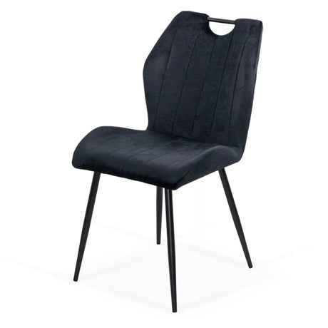 Scaun living catifea buretat cadru otel negru BUC204 Oaks