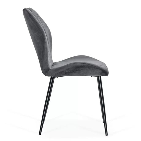 Scaun living catifea buretat cadru otel negru BUC204 Oaks