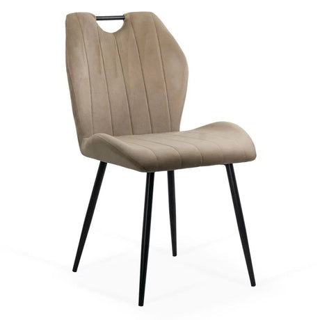 Scaun living catifea buretat cadru otel negru BUC204 Oaks BEJ