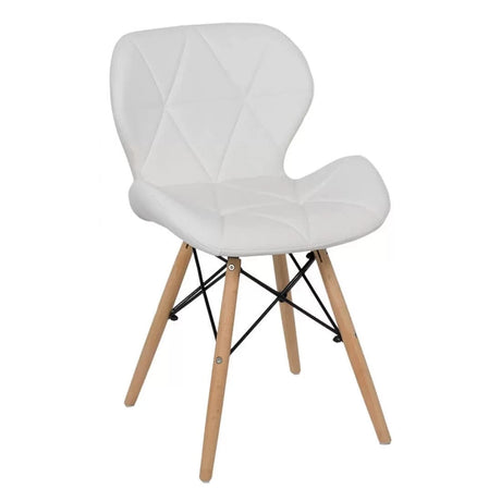 Scaun living piele buretat cadru lemn fag BUC 241 Lotus ALB