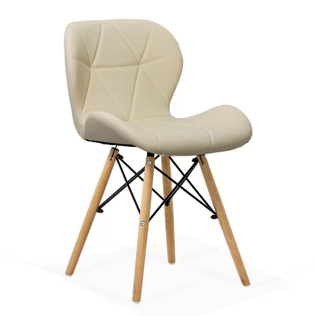 Scaun living piele buretat cadru lemn fag BUC 241 Lotus CREM