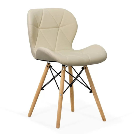Scaun living piele buretat cadru lemn fag BUC 241 Lotus CREM