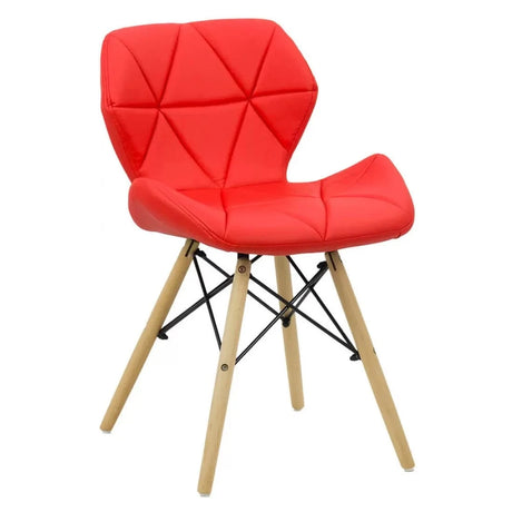 Scaun living piele buretat cadru lemn fag BUC 241 Lotus ROSU