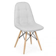 Scaun living piele buretat cadru lemn fag BUC232 Mediterana ALB