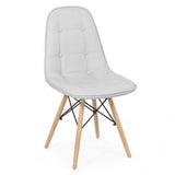 Scaun living piele buretat cadru lemn fag BUC232 Mediterana ALB