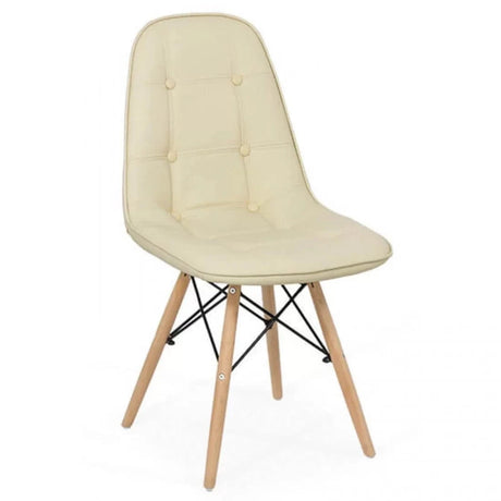 Scaun living piele buretat cadru lemn fag BUC232 Mediterana CREM