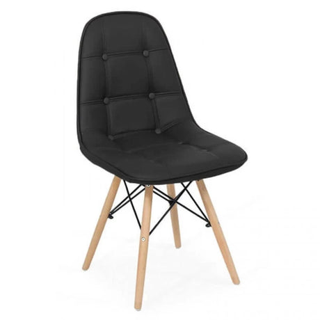 Scaun living piele buretat cadru lemn fag BUC232 Mediterana NEGRU