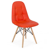 Scaun living piele buretat cadru lemn fag BUC232 Mediterana ROSU